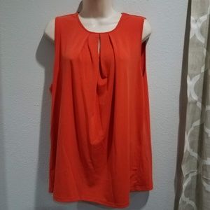 Orange sleeveless blouse